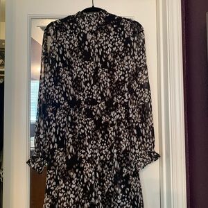 Nine West Black and White Long Sleeve Dress